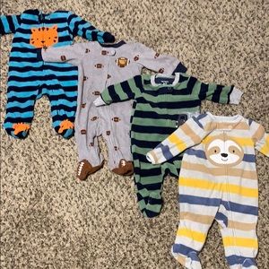 4 Pairs of Boys Footie Pajamas